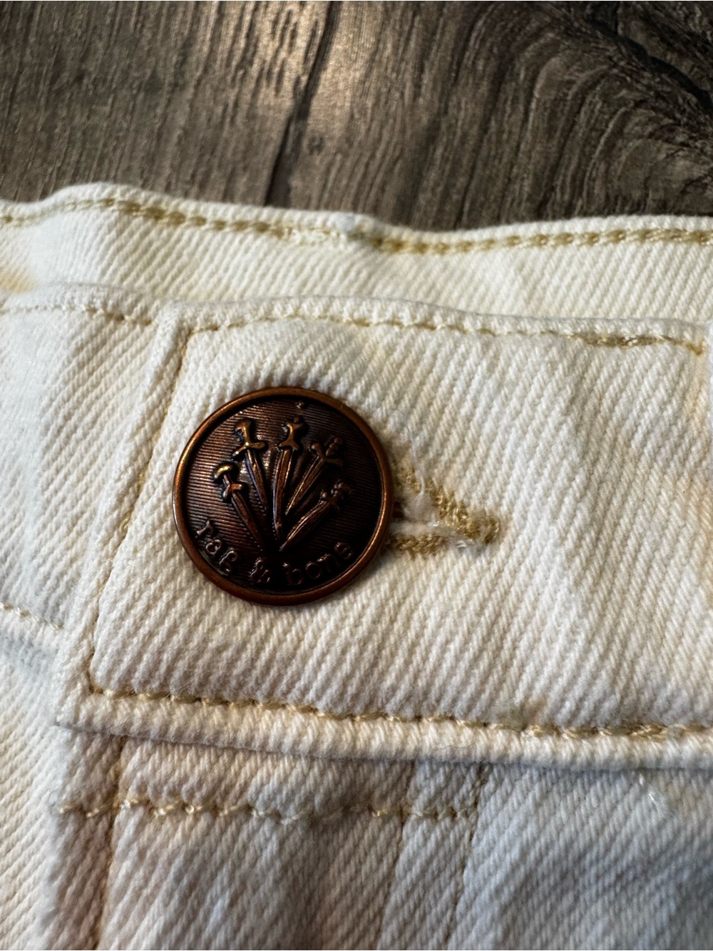 rag & bone Off-White Vintage Bermuda Denim Shorts Mid Rise Cream size 27 - Picture 5 of 11
